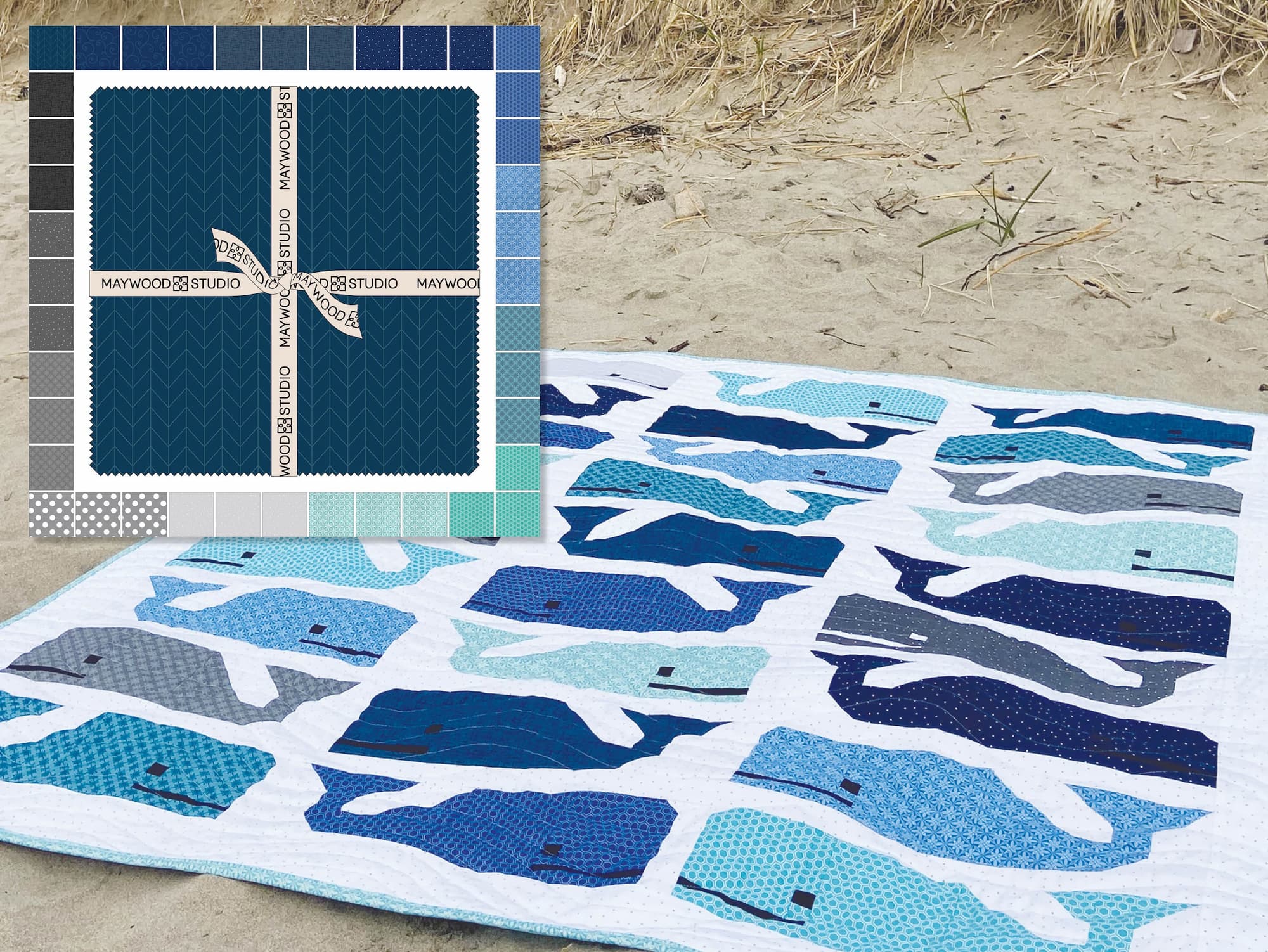 Kimberbell Maritime Fabric Featuring The Preppy The Whale Quilt