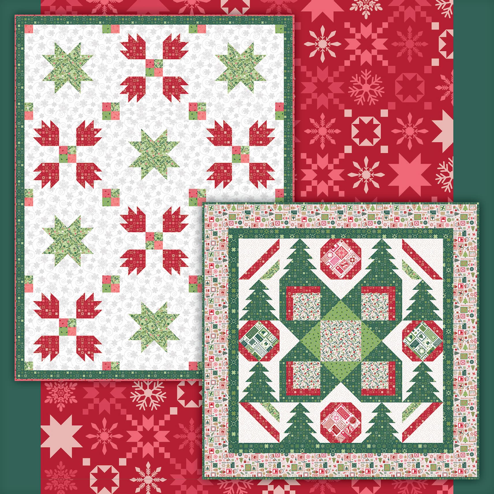 Campfire S'mores Quilt by Sugar Stitches Quilt Co. and the Winter Stroll Quilt by Bound to be Quilting Images