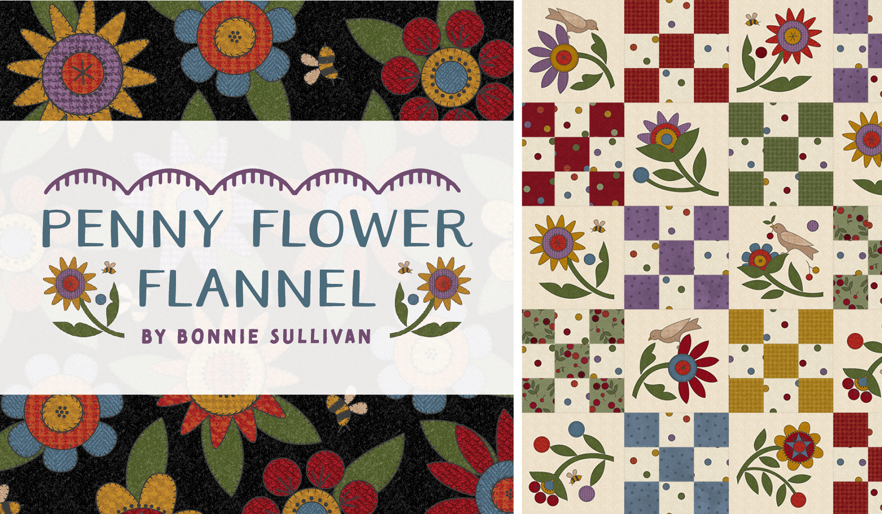 Penny Flower Flannel by Bonnie Sullivan Penny Flower Flannel by Bonnie Sullivan