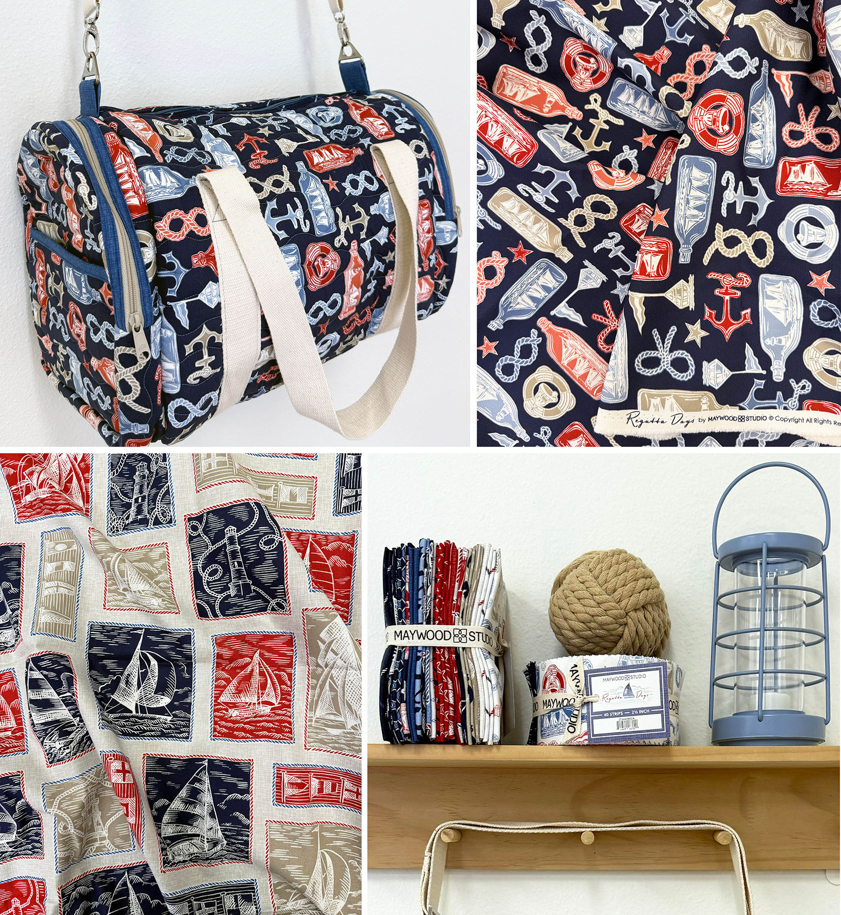 Lucy Duffle made with Regatta Days fabrics Lucy Duffle made with Regatta Days fabrics