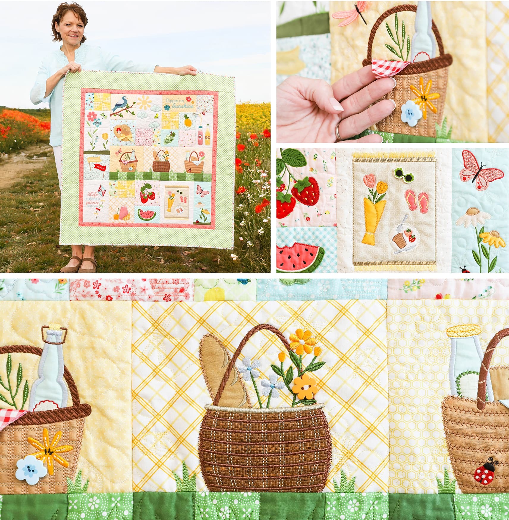 Kimberbell Sippin on Sunshine Project multiple details and views